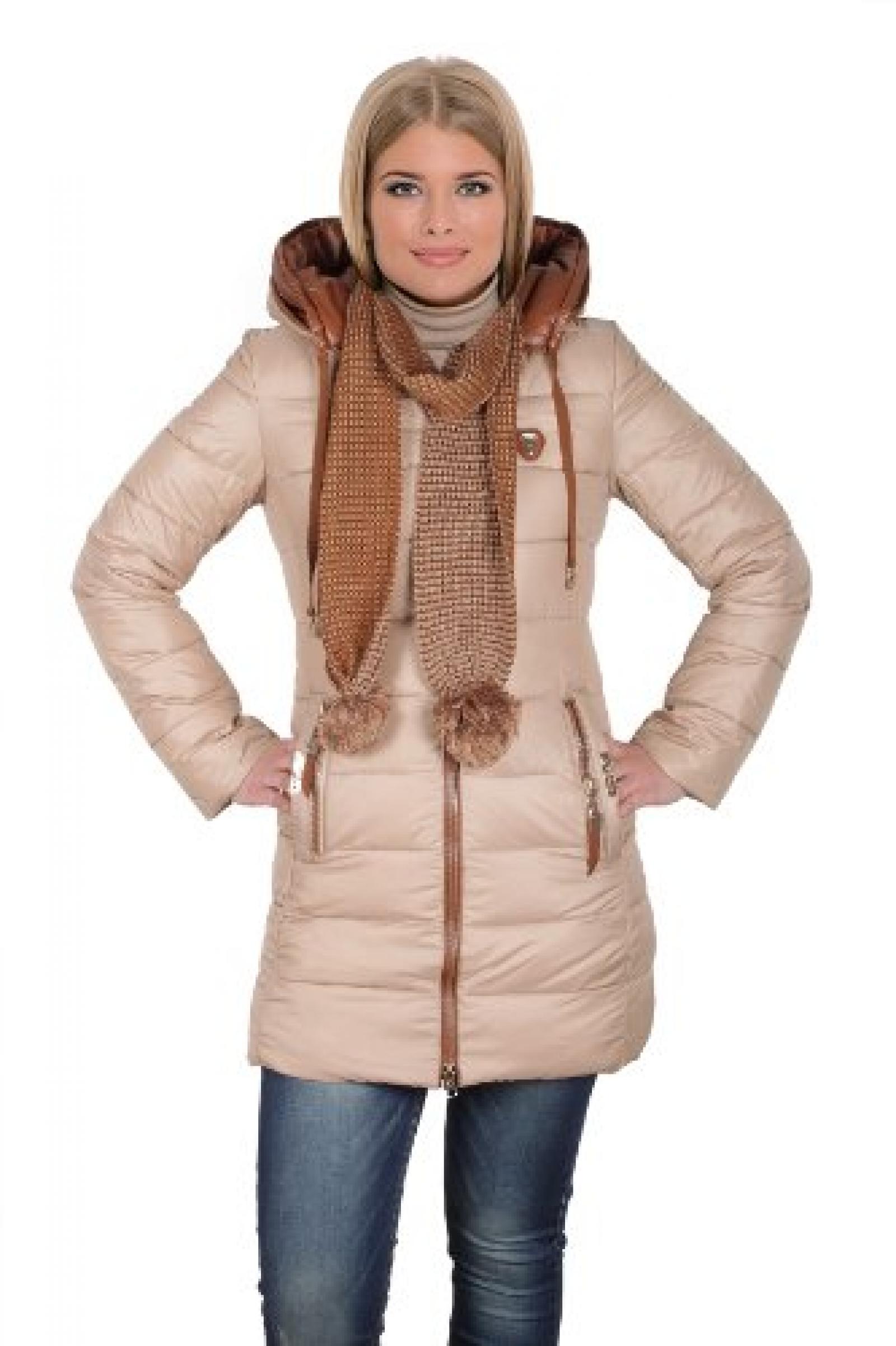 1320 Damen Wintermantel Winterjacke "Kapre" mit Kapuze inkl. Schal braun 1320 Damen Wintermantel Winterjacke "Kapre" mit Kapuze inkl. Schal braun